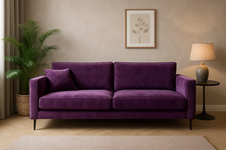 Een stijlvolle en praktische paarse bank voor jouw interieur