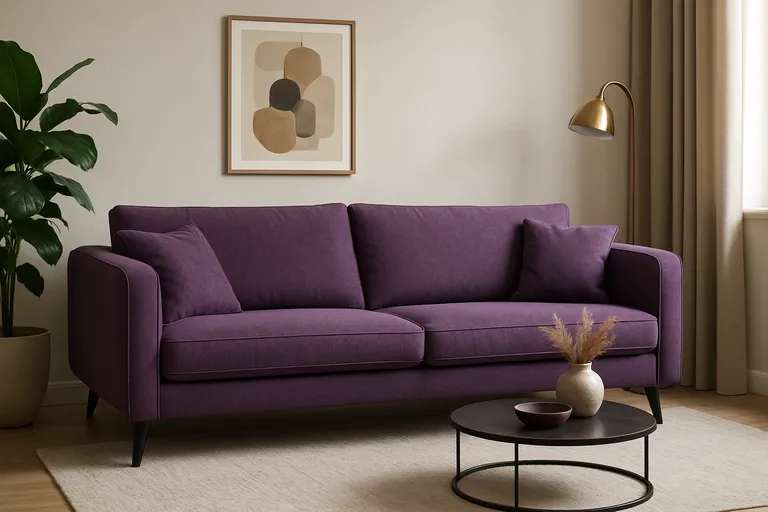 De charme van een paarse bank