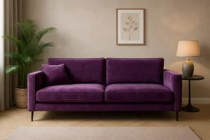 Een stijlvolle en praktische paarse bank voor jouw interieur